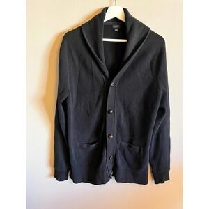 J Crew Black Blazer Cardigan with Wood Buttons Size XL